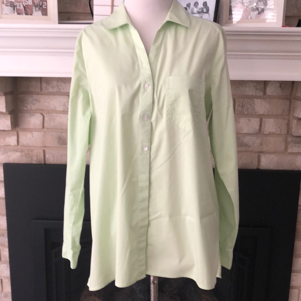 J.Jill Light Green 3/4 Button Popover Tunic Top size Small